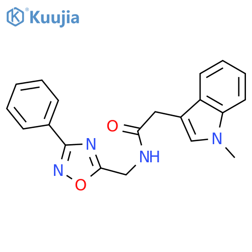 2-(1-methyl-1H-indol-3-yl)-N-(3-phenyl-1,2,4-oxadiazol-5-yl)methylacetamide structure