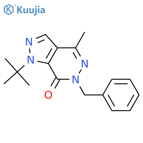 6-benzyl-1-tert-butyl-4-methyl-1H,6H,7H-pyrazolo3,4-dpyridazin-7-one structure