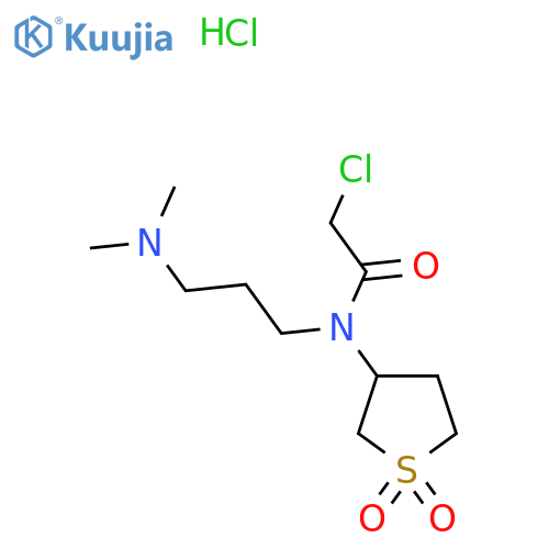 2-chloro-N-[3-(dimethylamino)propyl]-N-(1,1-dioxothiolan-3-yl)acetamide;hydrochloride structure