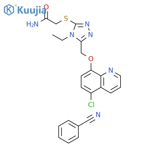 2?[(5?{[(5?chloroquinolin?8?yl)oxy]methyl}?4?ethyl?4H?1,2,4?triazol?3?yl)sulfanyl]acetamide structure