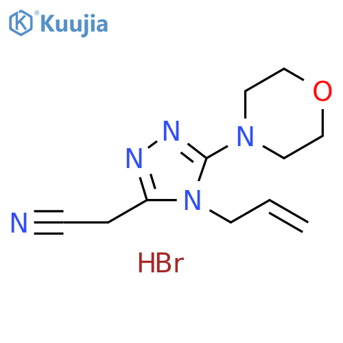 2-[5-(morpholin-4-yl)-4-(prop-2-en-1-yl)-4H-1,2,4-triazol-3-yl]acetonitrile hydrobromide structure