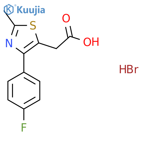 [4-(4-Fluorophenyl)-2-methyl-1,3-thiazol-5-yl]acetic acid hydrobromide structure