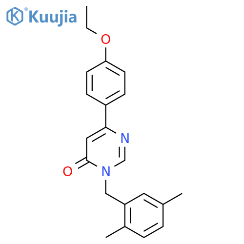 3-(2,5-dimethylphenyl)methyl-6-(4-ethoxyphenyl)-3,4-dihydropyrimidin-4-one structure