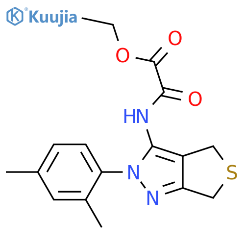 ethyl {2-(2,4-dimethylphenyl)-2H,4H,6H-thieno3,4-cpyrazol-3-ylcarbamoyl}formate structure