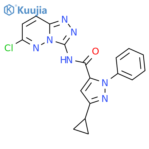 N-{6-chloro-[1,2,4]triazolo[4,3-b]pyridazin-3-yl}-3-cyclopropyl-1-phenyl-1H-pyrazole-5-carboxamide structure