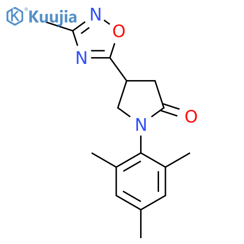 4-(3-methyl-1,2,4-oxadiazol-5-yl)-1-(2,4,6-trimethylphenyl)pyrrolidin-2-one structure