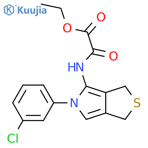 ethyl {5-(3-chlorophenyl)-1H,3H,5H-thieno3,4-cpyrrol-4-ylcarbamoyl}formate structure