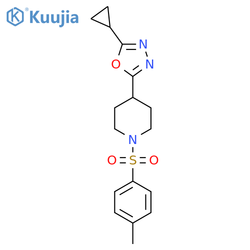 4-(5-cyclopropyl-1,3,4-oxadiazol-2-yl)-1-(4-methylbenzenesulfonyl)piperidine structure