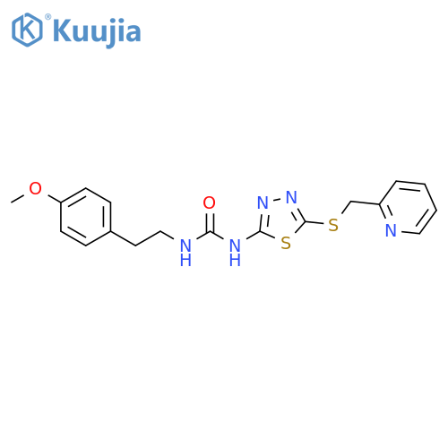 1-[2-(4-methoxyphenyl)ethyl]-3-(5-{[(pyridin-2-yl)methyl]sulfanyl}-1,3,4-thiadiazol-2-yl)urea structure