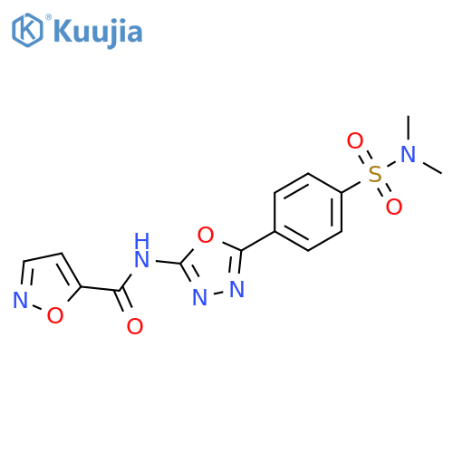N-{5-[4-(dimethylsulfamoyl)phenyl]-1,3,4-oxadiazol-2-yl}-1,2-oxazole-5-carboxamide structure
