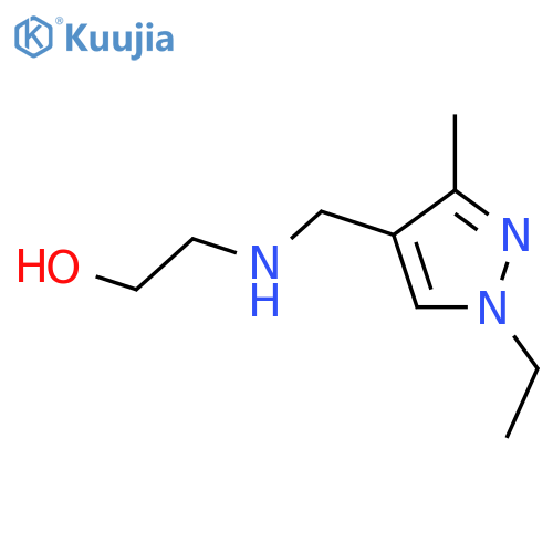 2-{(1-ethyl-3-methyl-1H-pyrazol-4-yl)methylamino}ethan-1-ol structure