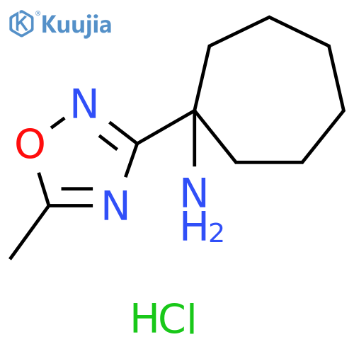 1-(5-methyl-1,2,4-oxadiazol-3-yl)cycloheptan-1-amine hydrochloride structure