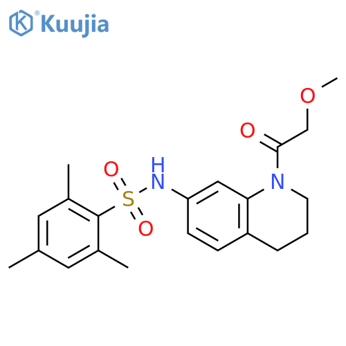 N-[1-(2-methoxyacetyl)-1,2,3,4-tetrahydroquinolin-7-yl]-2,4,6-trimethylbenzene-1-sulfonamide structure