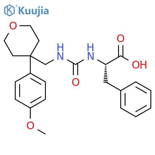 (2S)-2-[[4-(4-methoxyphenyl)oxan-4-yl]methylcarbamoylamino]-3-phenylpropanoic acid structure