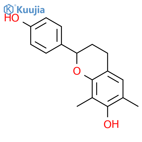 (2S)-4',7-dihydroxy-6,8-dimethylflavane structure