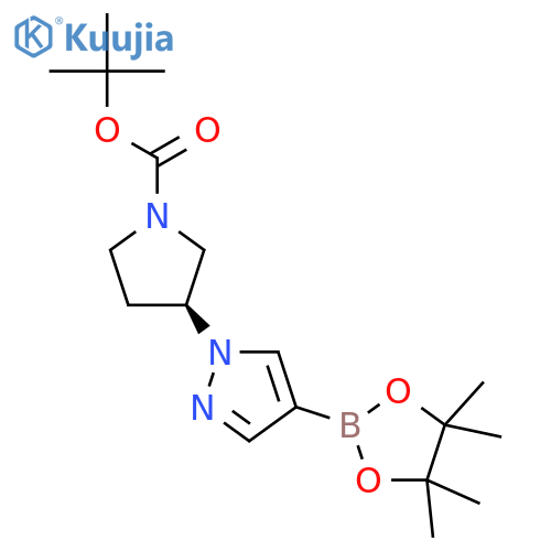 Tert-butyl (3S)-3-[4-(tetramethyl-1,3,2-dioxaborolan-2-yl)-1H-pyrazol-1-yl]pyrrolidine-1-carboxylate structure