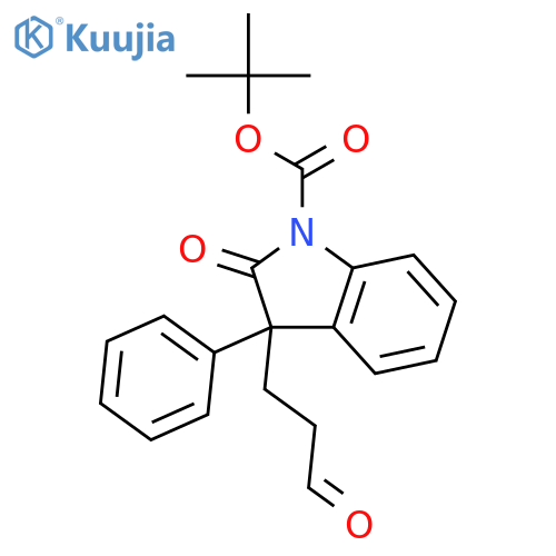 1H-Indole-1-carboxylic acid, 2,3-dihydro-2-oxo-3-(3-oxopropyl)-3-phenyl-, 1,1-dimethylethyl ester, (3S)- structure