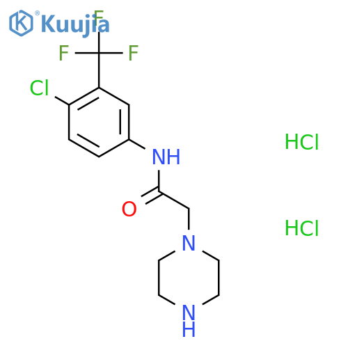 N-[4-chloro-3-(trifluoromethyl)phenyl]-2-piperazin-1-yl-acetamide;dihydrochloride structure