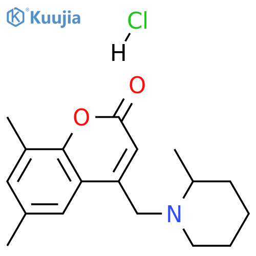 6,8-dimethyl-4-[(2-methylpiperidin-1-yl)methyl]-2H-chromen-2-one hydrochloride structure