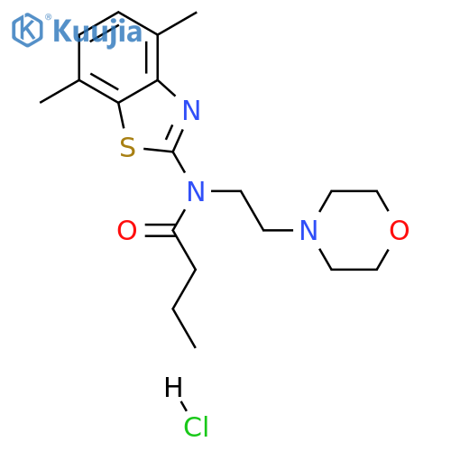 N-(4,7-dimethyl-1,3-benzothiazol-2-yl)-N-[2-(morpholin-4-yl)ethyl]butanamide hydrochloride structure