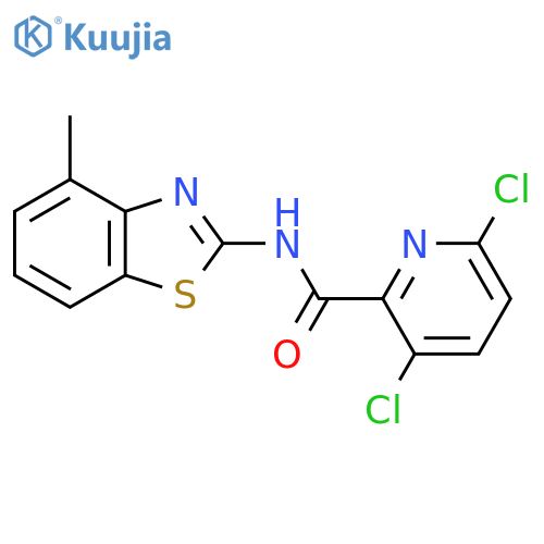 3,6-dichloro-N-(4-methyl-1,3-benzothiazol-2-yl)pyridine-2-carboxamide structure