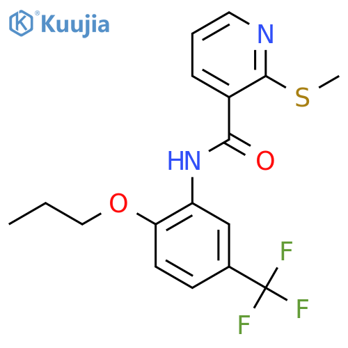2-(methylsulfanyl)-N-[2-propoxy-5-(trifluoromethyl)phenyl]pyridine-3-carboxamide structure