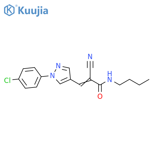 N-Butyl-3-[1-(4-chlorophenyl)-1H-pyrazol-4-yl]-2-cyano-2-propenamide structure