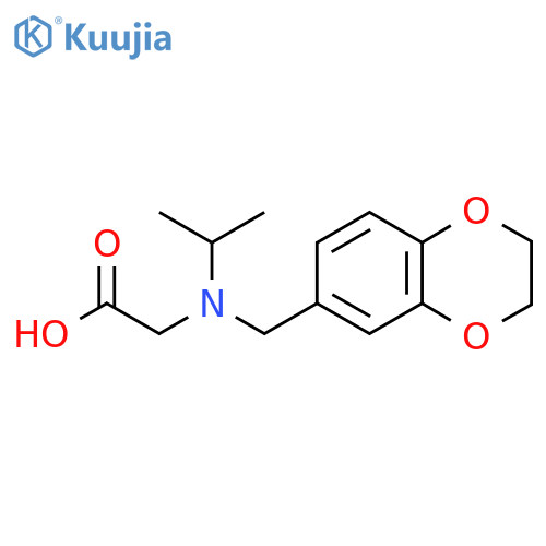 [(2,3-Dihydro-benzo[1,4]dioxin-6-ylmethyl)-isopropyl-amino]-acetic acid structure
