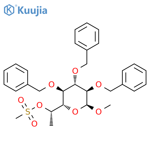 Methyl 7-Deoxy-2,3,4-tris-O-(phenylmethyl)-L-glycero-α-D-gluco-heptopyranoside Methanesulfonate structure