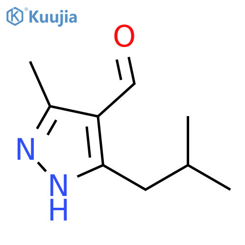 3-isobutyl-5-methyl-1H-pyrazole-4-carbaldehyde structure