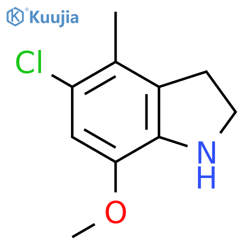 5-Chloro-7-methoxy-4-methyl-2,3-dihydro-1h-indole structure