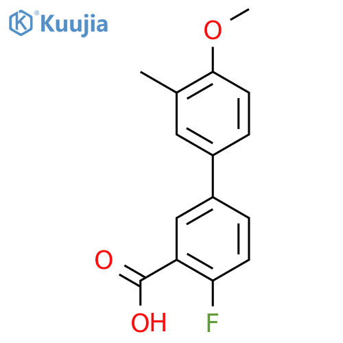 2-fluoro-5-(4-methoxy-3-methylphenyl)benzoic Acid structure