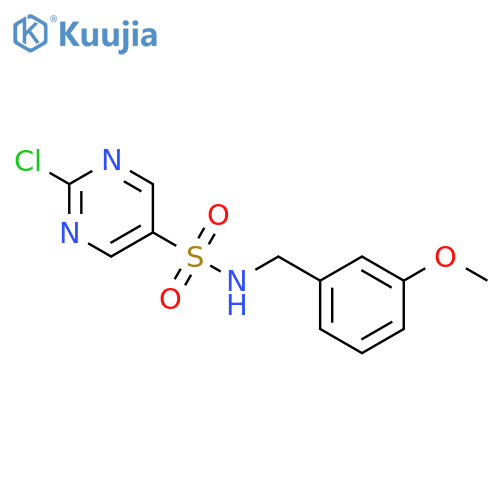 2-chloro-N-(3-methoxybenzyl)pyrimidine-5-sulfonamide structure