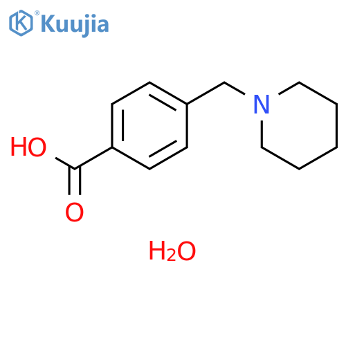 4-(1-piperidinylmethyl)benzoic acid hydrate structure