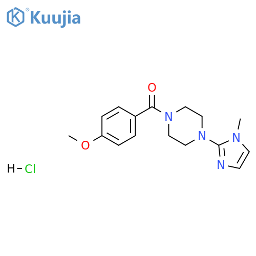 1-(4-methoxybenzoyl)-4-(1-methyl-1H-imidazol-2-yl)piperazine hydrochloride structure