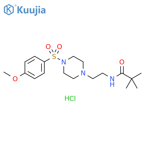 N-{2-[4-(4-methoxybenzenesulfonyl)piperazin-1-yl]ethyl}-2,2-dimethylpropanamide hydrochloride structure