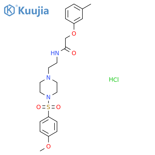 N-{2-4-(4-methoxybenzenesulfonyl)piperazin-1-ylethyl}-2-(3-methylphenoxy)acetamide hydrochloride structure