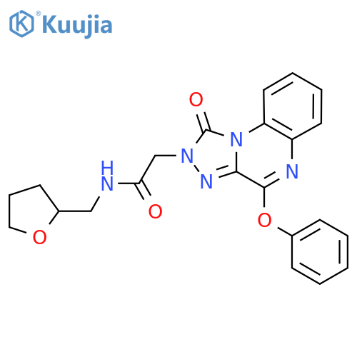 2-{1-oxo-4-phenoxy-1H,2H-[1,2,4]triazolo[4,3-a]quinoxalin-2-yl}-N-[(oxolan-2-yl)methyl]acetamide structure