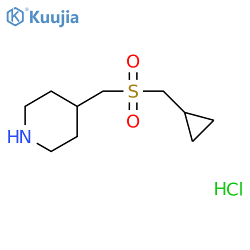 Piperidine, 4-[[(cyclopropylmethyl)sulfonyl]methyl]-, hydrochloride (1:1) structure