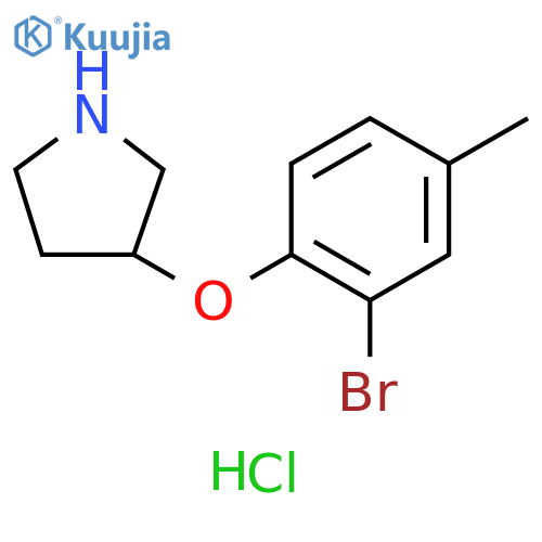 3-(2-Bromo-4-methylphenoxy)pyrrolidine Hydrochloride structure