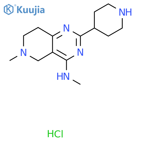 N,6-Dimethyl-2-piperidin-4-yl-7,8-dihydro-5H-pyrido[4,3-d]pyrimidin-4-amine;hydrochloride structure