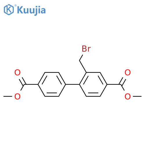 dimethyl 2-(bromomethyl)-[1,1'-biphenyl]-4,4'-dicarboxylate structure