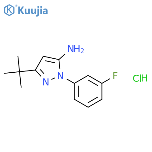5-tert-Butyl-2-(3-fluoro-phenyl)-2H-pyrazol-3-ylamine hydrochloride structure