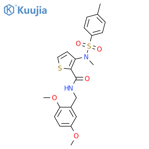 N-[(2,5-dimethoxyphenyl)methyl]-3-(N-methyl4-methylbenzenesulfonamido)thiophene-2-carboxamide structure