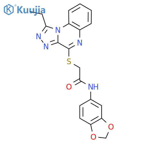 N-(2H-1,3-benzodioxol-5-yl)-2-({1-ethyl-[1,2,4]triazolo[4,3-a]quinoxalin-4-yl}sulfanyl)acetamide structure
