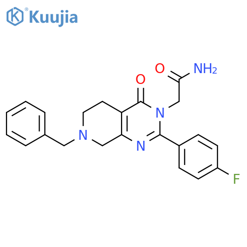 2-[7-benzyl-2-(4-fluorophenyl)-4-oxo-3H,4H,5H,6H,7H,8H-pyrido[3,4-d]pyrimidin-3-yl]acetamide structure