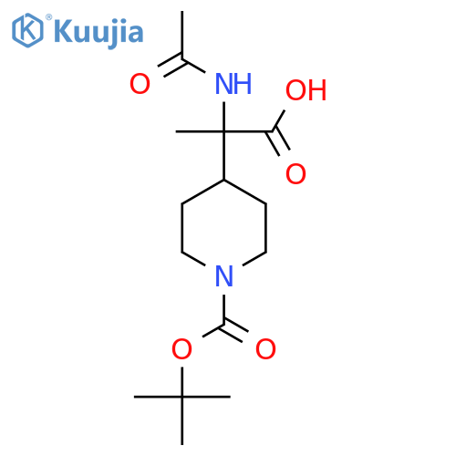 2-Acetamido-2-(1-boc-piperidin-4-yl)propanoic Acid structure