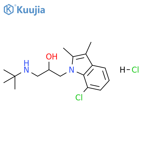 1-(tert-butylamino)-3-(7-chloro-2,3-dimethyl-1H-indol-1-yl)propan-2-ol hydrochloride structure