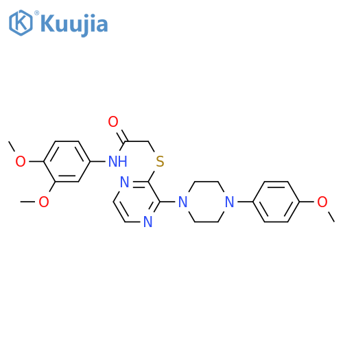 N-(3,4-dimethoxyphenyl)-2-({3-[4-(4-methoxyphenyl)piperazin-1-yl]pyrazin-2-yl}sulfanyl)acetamide structure