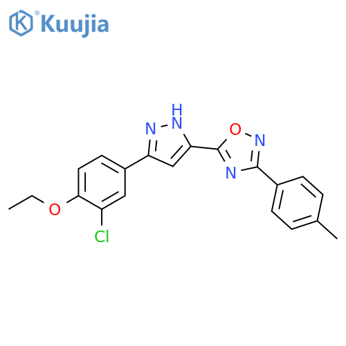 5-[3-(3-chloro-4-ethoxyphenyl)-1H-pyrazol-5-yl]-3-(4-methylphenyl)-1,2,4-oxadiazole structure